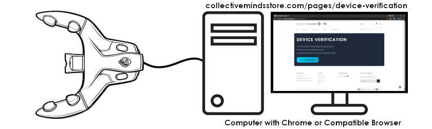 Connect your Collective Minds device to a computer running Chrome or a compatible browser
